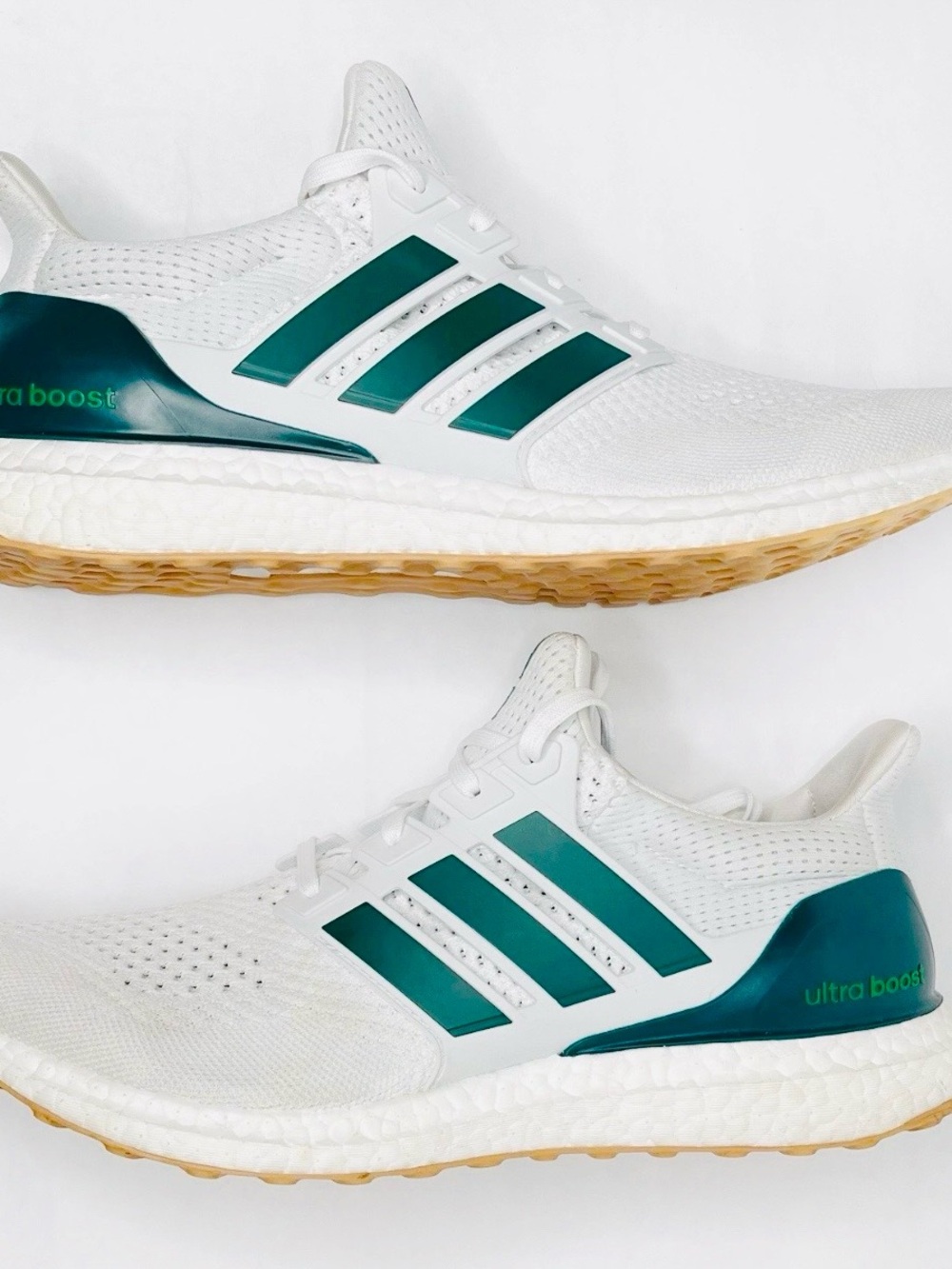 Adidas UltraBoost 1.0 Gum Pack White Collegiate Green Shoes-Mens 8 OR Womens 9 - Picture 5 of 7